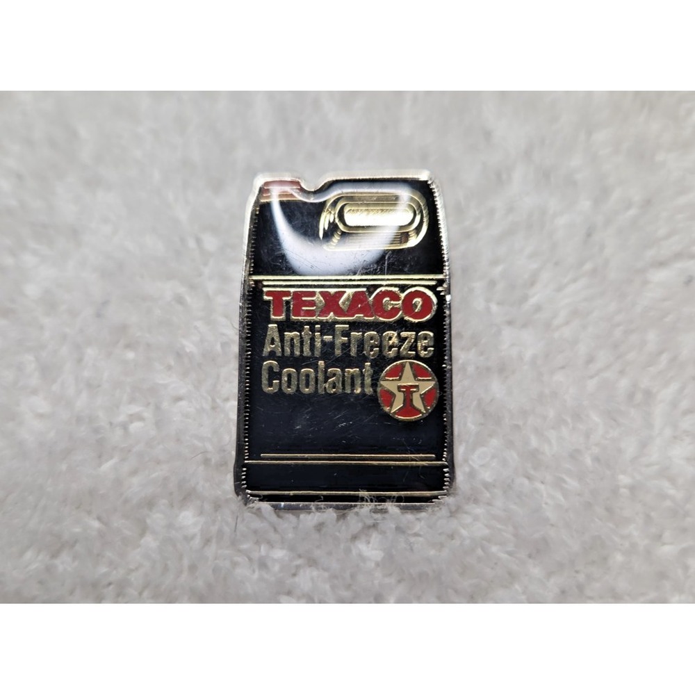 Vintage Texaco Anti-Freeze Coolant Enamel Pin Gas Station Advertising Jug Hat